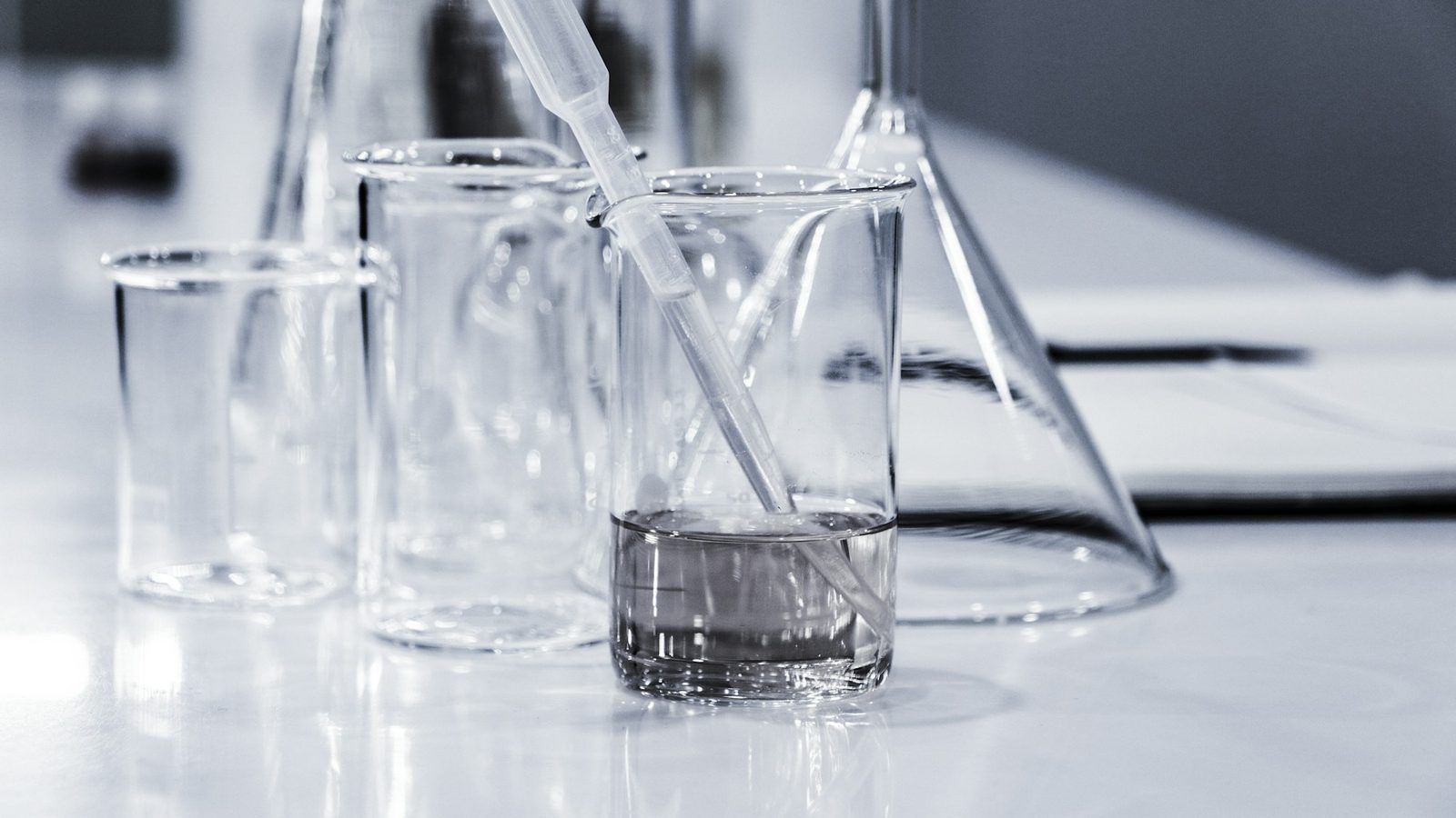 Gélules blanches de NMN et poudre cristalline blanche dans une coupelle en verre